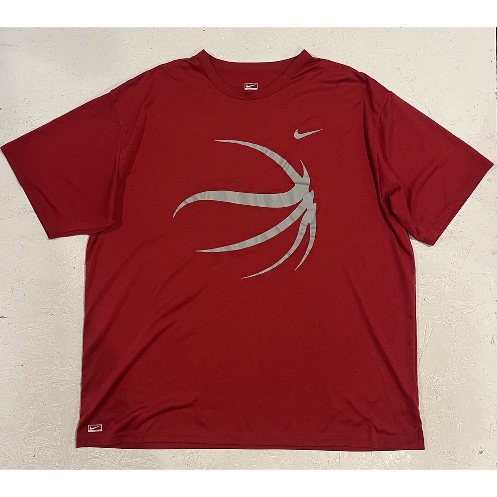 Nike Performance Dri Fit Basketball Shirt Mens 2XL Red Short Sleeve Athletic